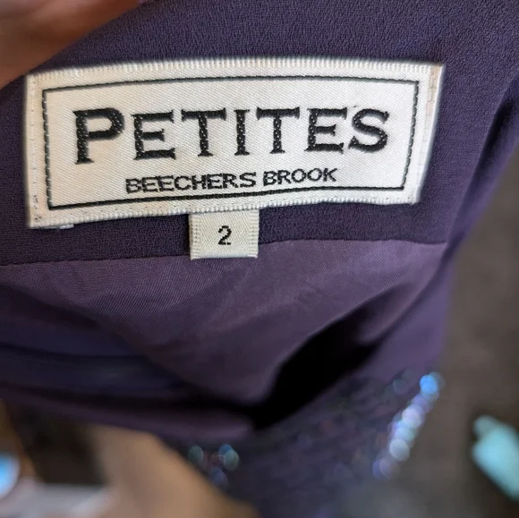 Vintage Womens Purple Beaded Mini Dress Size 2 - Picture 7 of 8